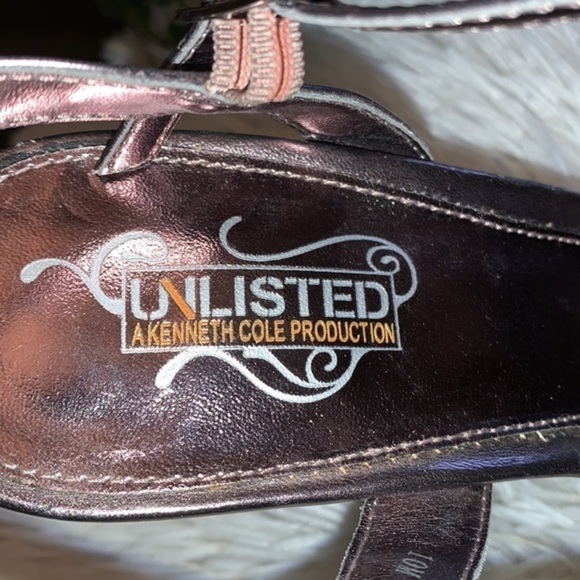 NEW UNLISTED KENNETH COLE BRONZE ANKLE STRAP EVENING SHOE SIZE 10 - Picture 3 of 9